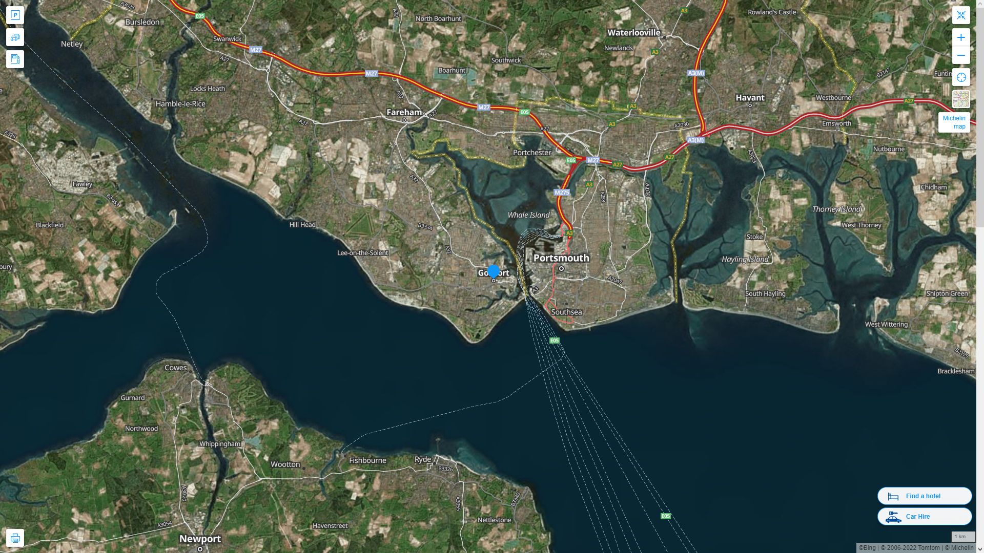 Gosport Highway and Road Map with Satellite View